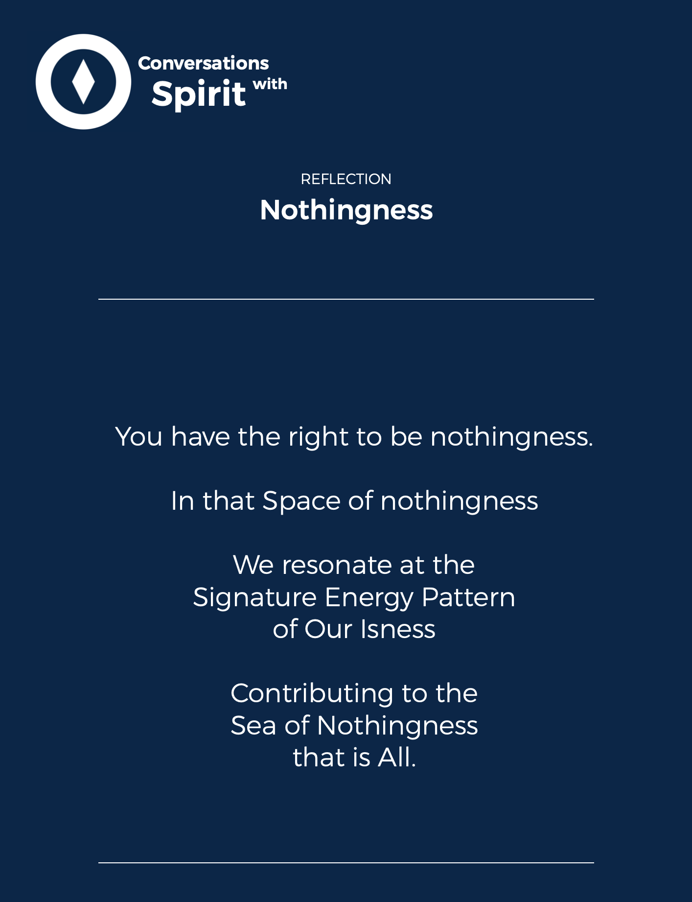 Reflective Prompt: Nothingness