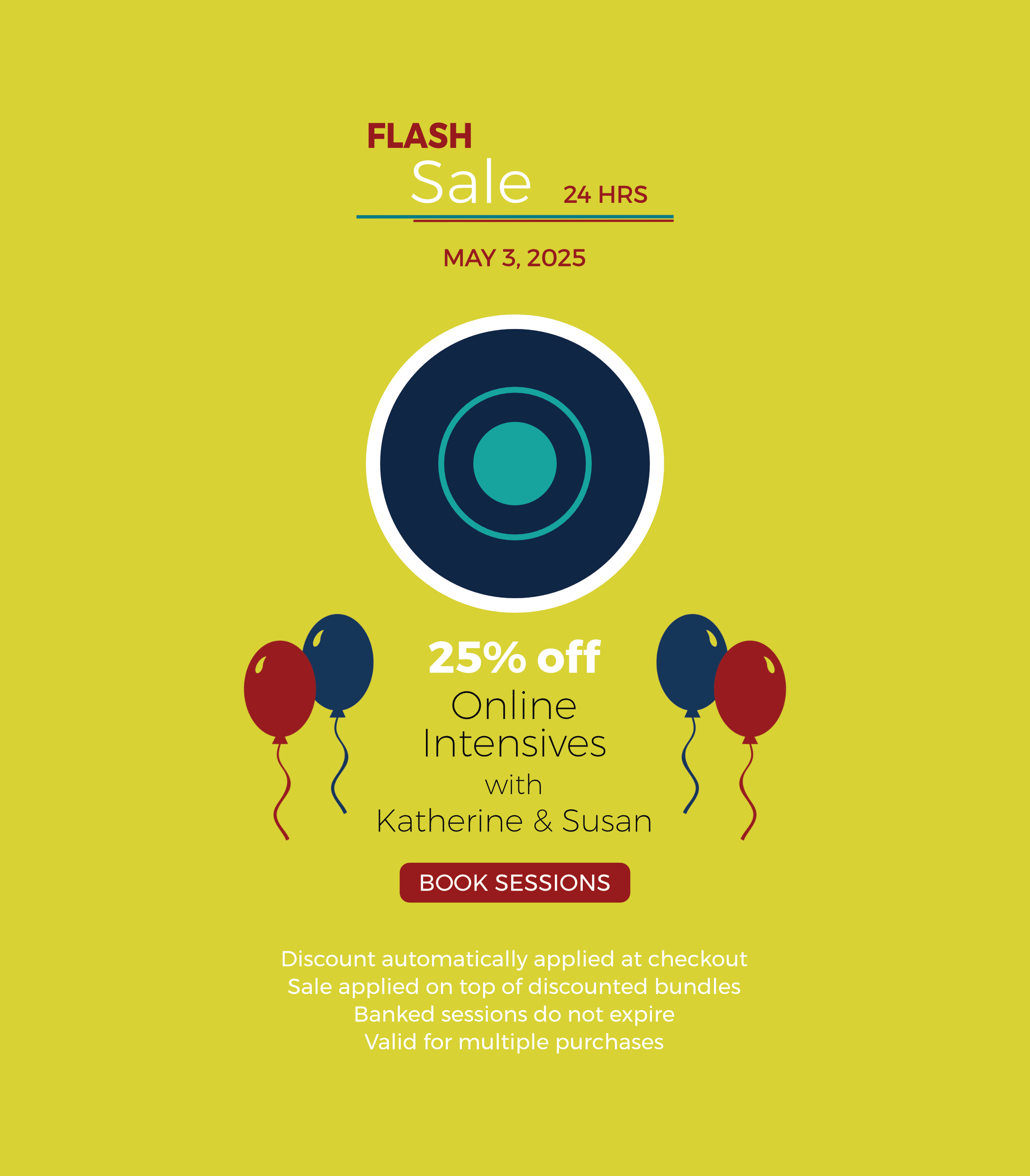 Flash Sale: Online Intensives with Katherine and Susan - 25% off - May 3, 2025